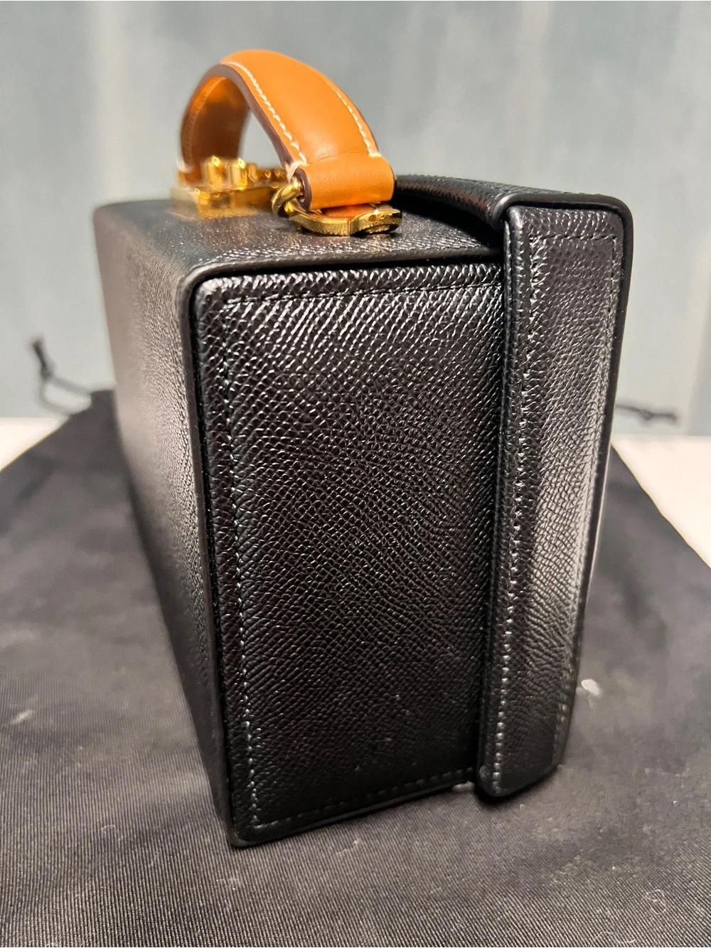 Mark Cross Box Leather Bag Black